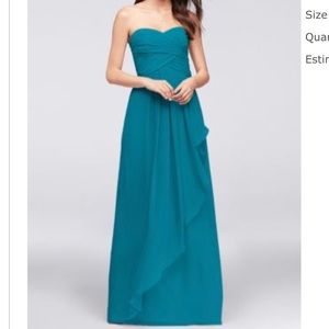 STRAPLESS CRINKLE CHIFFON DRESS , OBO